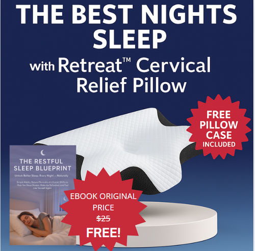 Retreat™ Cervical Relief Pillow + Free Sleep Guide